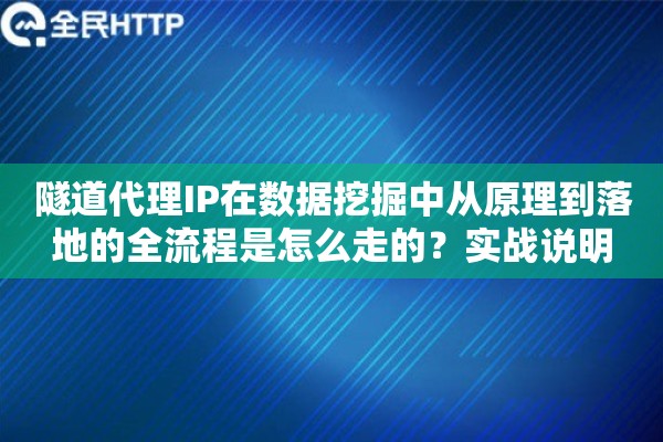 隧道代理IP在数据挖掘中从原理到落地的全流程是怎么走的？实战说明