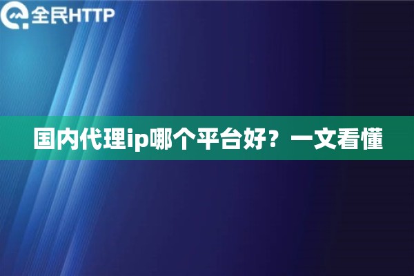 国内代理ip哪个平台好？一文看懂