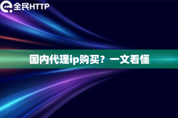 国内代理ip购买？一文看懂