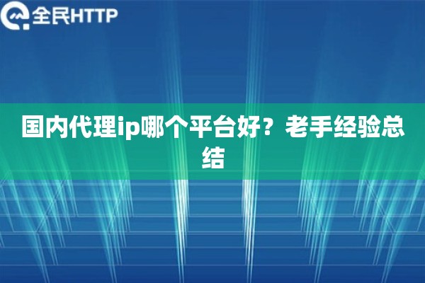 国内代理ip哪个平台好？老手经验总结
