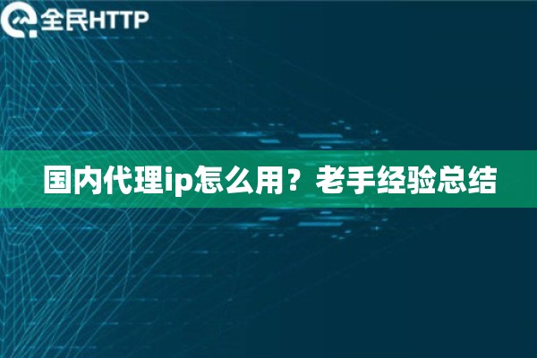 国内代理ip怎么用？老手经验总结