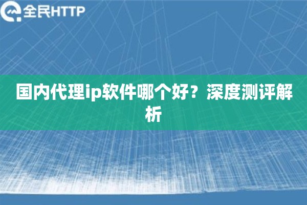国内代理ip软件哪个好？深度测评解析