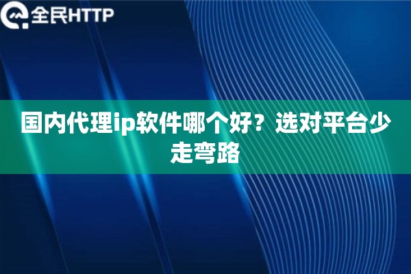 国内代理ip软件哪个好？选对平台少走弯路