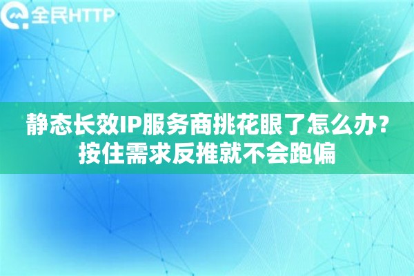 静态长效IP服务商挑花眼了怎么办？按住需求反推就不会跑偏