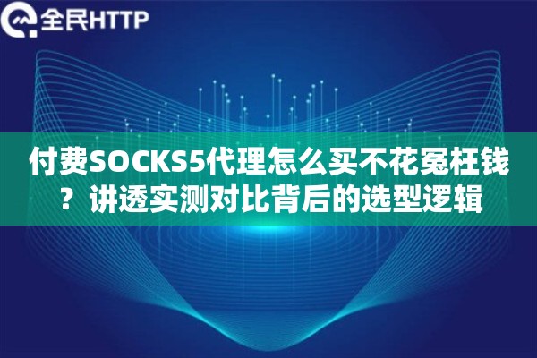 付费SOCKS5代理怎么买不花冤枉钱？讲透实测对比背后的选型逻辑