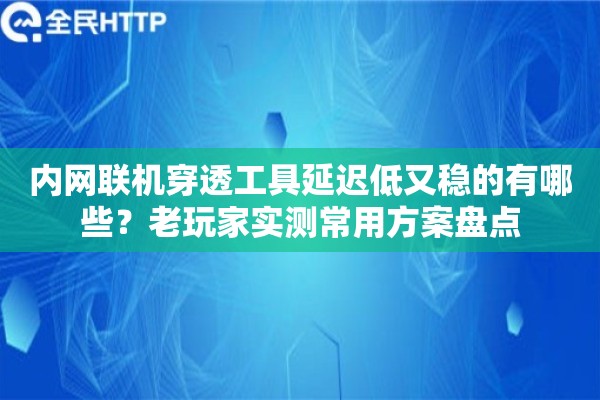 内网联机穿透工具延迟低又稳的有哪些？老玩家实测常用方案盘点