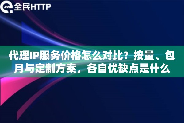 代理IP服务价格怎么对比？按量、包月与定制方案，各自优缺点是什么