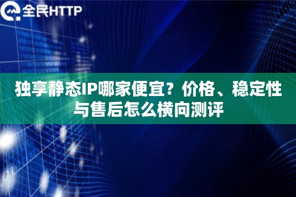 独享静态IP哪家便宜？价格、稳定性与售后怎么横向测评