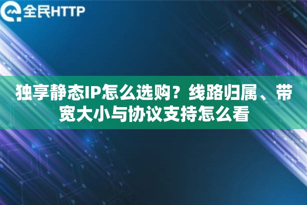 独享静态IP怎么选购?线路归属、带宽大小与协议支持怎么看 独享静态IP怎么选购?线路归属、带宽大小与协议支持怎么看