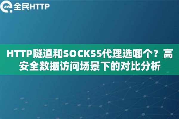 HTTP隧道和SOCKS5代理选哪个？高安全数据访问场景下的对比分析