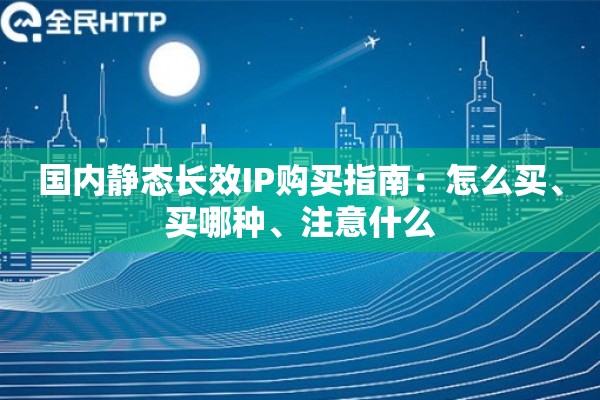 国内静态长效IP购买指南：怎么买、买哪种、注意什么