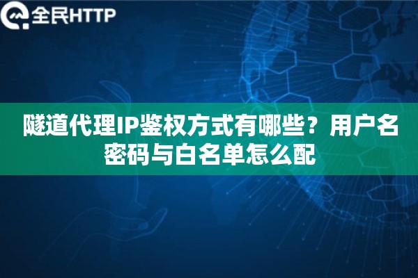 隧道代理IP鉴权方式有哪些？用户名密码与白名单怎么配