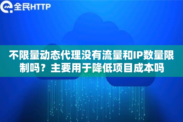 不限量动态代理没有流量和IP数量限制吗？主要用于降低项目成本吗