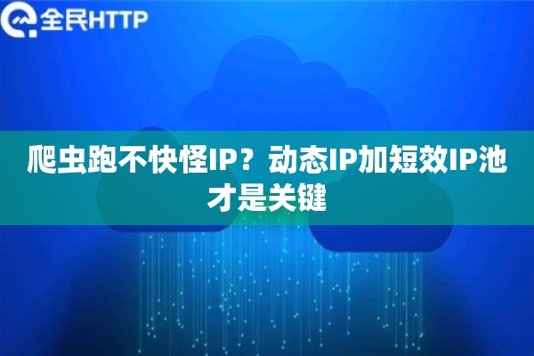 爬虫跑不快怪IP?动态IP加短效IP池才是关键 爬虫跑不快怪IP?动态IP加短效IP池才是关键