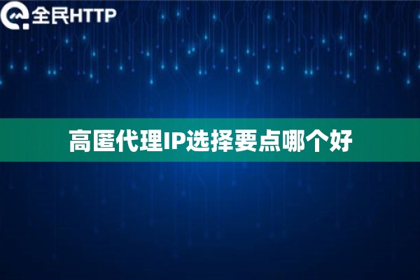 高匿代理IP选择要点哪个好