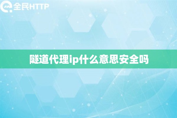 隧道代理ip什么意思安全吗