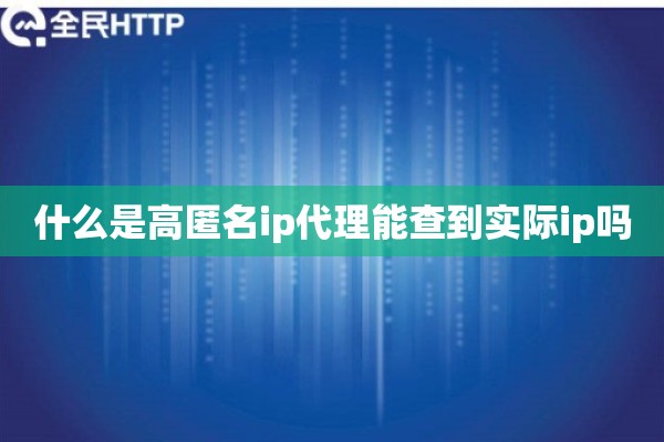 什么是高匿名ip代理能查到实际ip吗 什么是高匿名ip代理能查到实际ip吗
