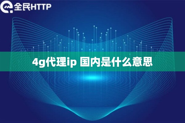 4g代理ip 国内是什么意思