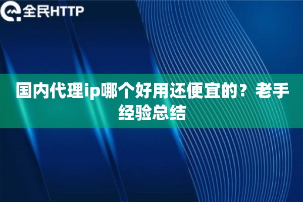 国内代理ip哪个好用还便宜的？老手经验总结