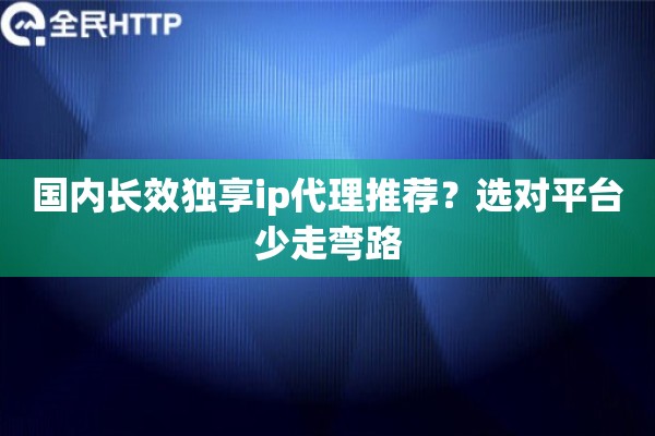 国内长效独享ip代理推荐？选对平台少走弯路