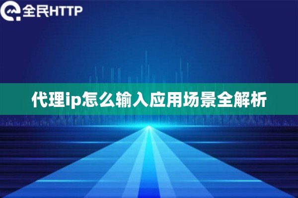 代理ip怎么输入应用场景全解析 代理ip怎么输入应用场景全解析
