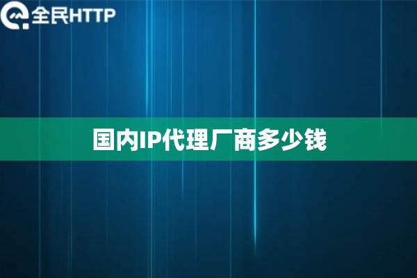 国内IP代理厂商多少钱