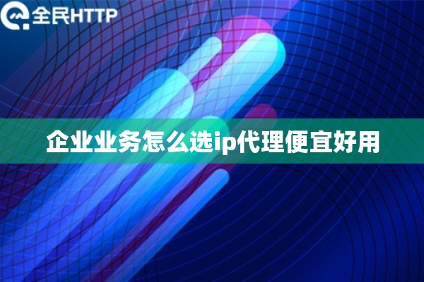 企业业务怎么选ip代理便宜好用