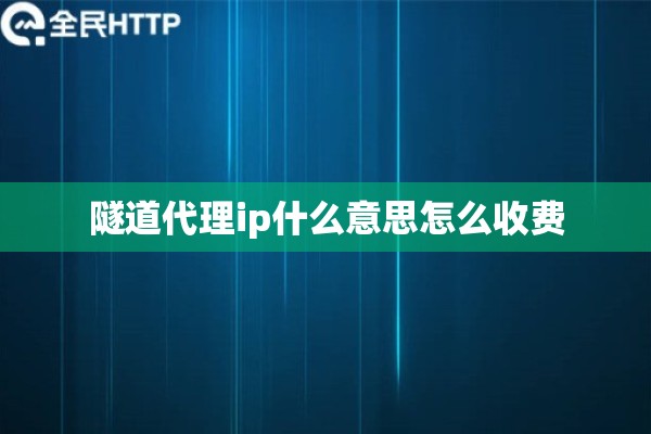 隧道代理ip什么意思怎么收费