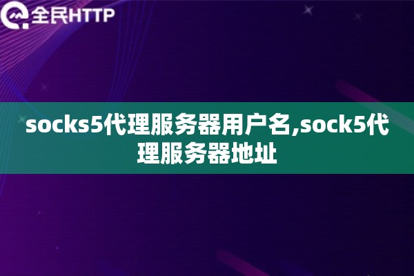 socks5代理服务器用户名,sock5代理服务器地址