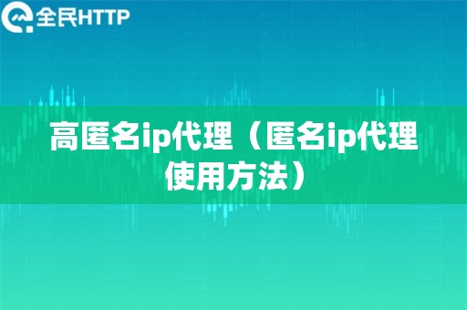 高匿名ip代理（匿名ip代理使用方法）
