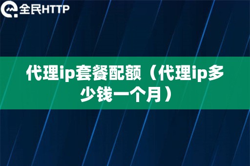 代理ip套餐配额（代理ip多少钱一个月）