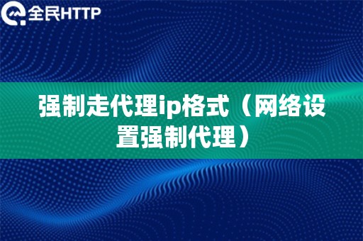 强制走代理ip格式（网络设置强制代理）