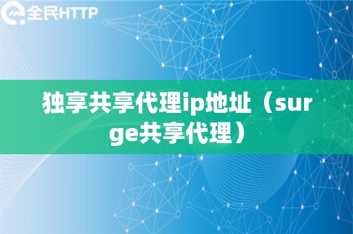 独享共享代理ip地址（surge共享代理）