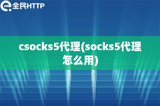 csocks5代理(socks5代理怎么用)