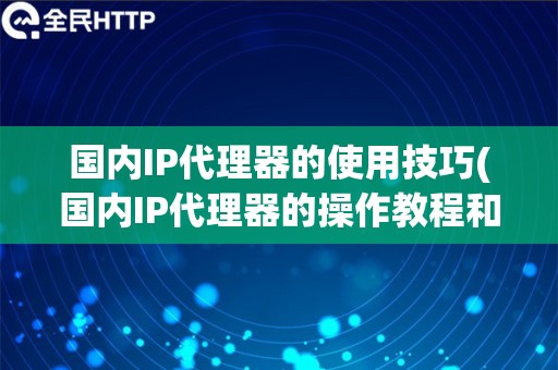 国内IP代理器的使用技巧(国内IP代理器的操作教程和使用心得)