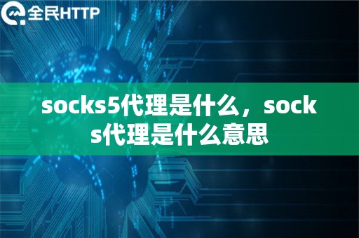 socks5代理是什么，socks代理是什么意思