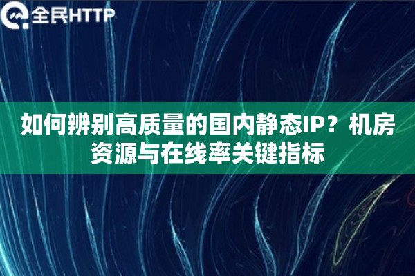如何辨别高质量的国内静态IP？机房资源与在线率关键指标