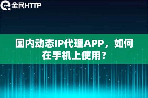 国内动态IP代理APP，如何在手机上使用？