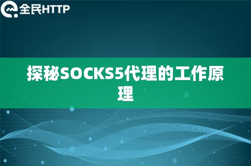 探秘SOCKS5代理的工作原理