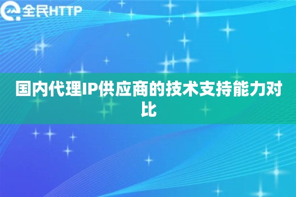 国内代理IP供应商的技术支持能力对比