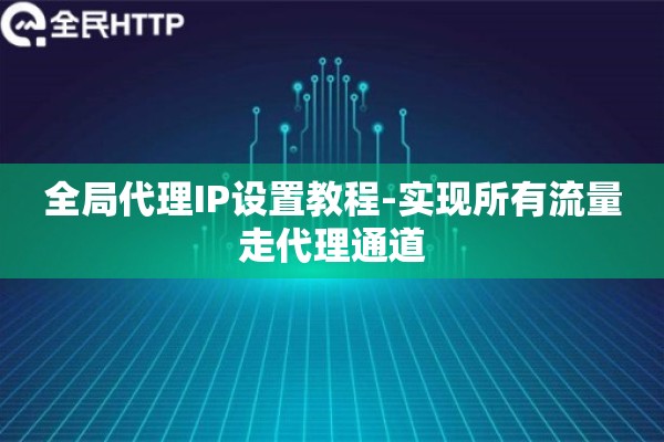 全局代理IP设置教程-实现所有流量走代理通道