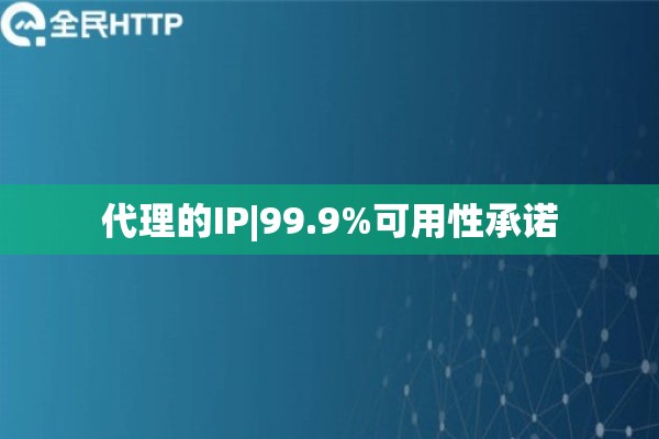 代理的IP|99.9%可用性承诺