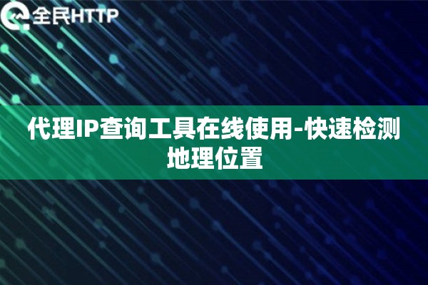 代理IP查询工具在线使用-快速检测地理位置