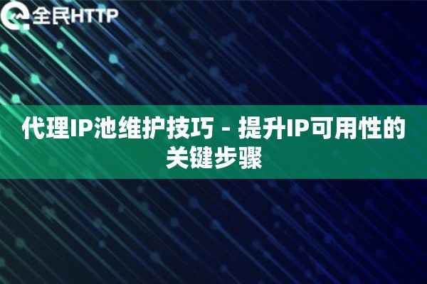 代理IP池维护技巧 - 提升IP可用性的关键步骤