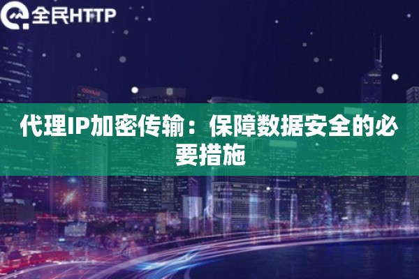 代理IP加密传输：保障数据安全的必要措施