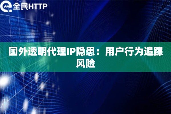 国外透明代理IP隐患：用户行为追踪风险