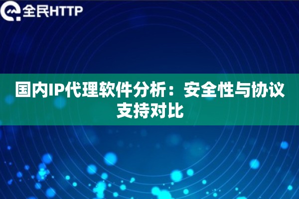 国内IP代理软件分析：安全性与协议支持对比
