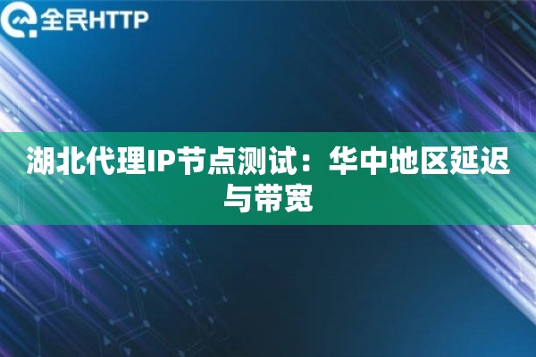 湖北代理IP节点测试：华中地区延迟与带宽