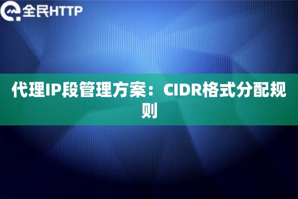 代理IP段管理方案：CIDR格式分配规则