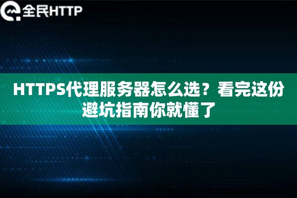 HTTPS代理服务器怎么选？看完这份避坑指南你就懂了